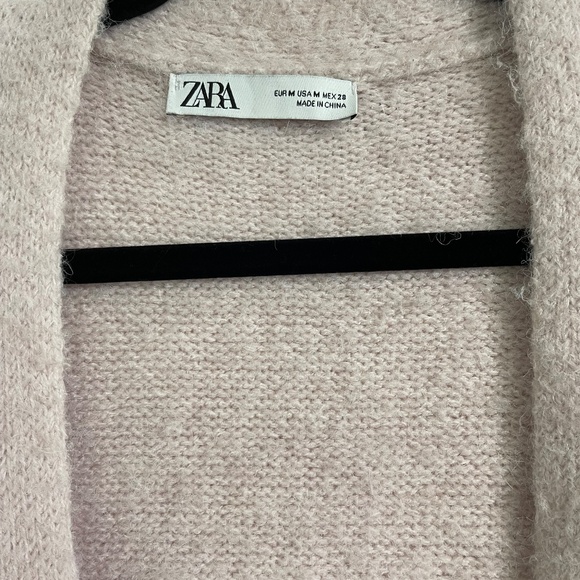ZARA Pink Long Knit Cardigan Sweater. Size M - Picture 9 of 11